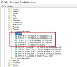 Układy współrzędnych OpenRoads Designer