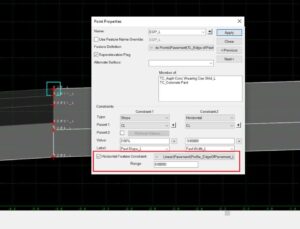 Ustawienie Horizontal Feature Constraint w Template