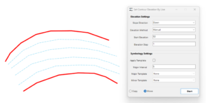 Narzędzie Set Contour Elevation - Krok 1