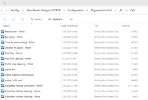 OpenRoads Designer - Folder z cellkami